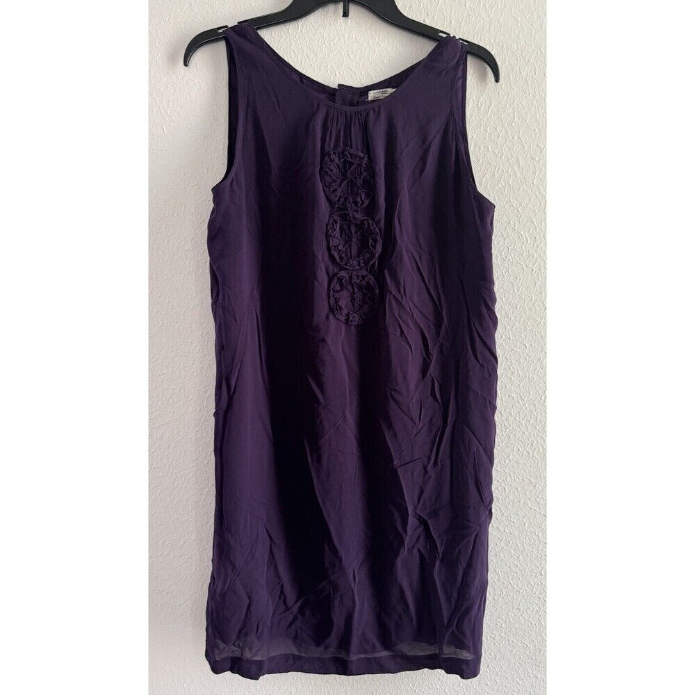 LEON MAX dress Limited Edition purple Silk floral Sleeveless mini dress size M